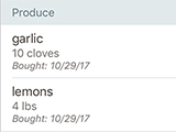 The pantry - keep track of your groceries and what you have on hand.