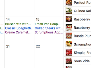 The meal planner - create a different meal plan for every week.