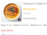 Viewing a recipe - scale the ingredients up or down to match your desired serving size.